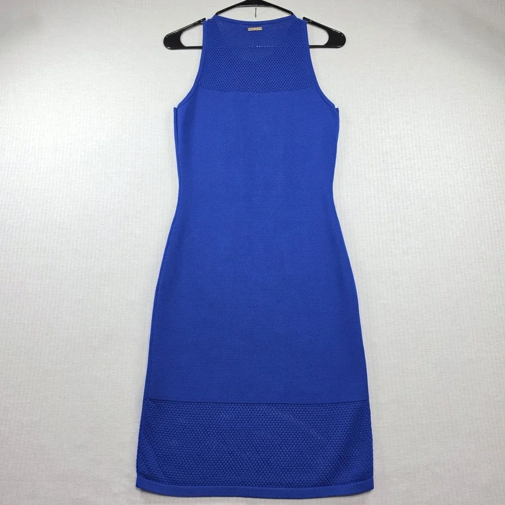 Michael Kors Royal Blue Sleeveless Bodycon Dress Size S Preppy Modern Date Night